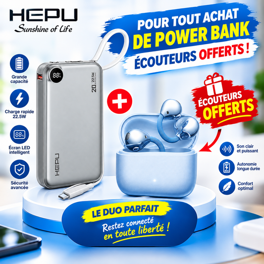 Powerbank Ultra rapide Hepu 20 000Mah