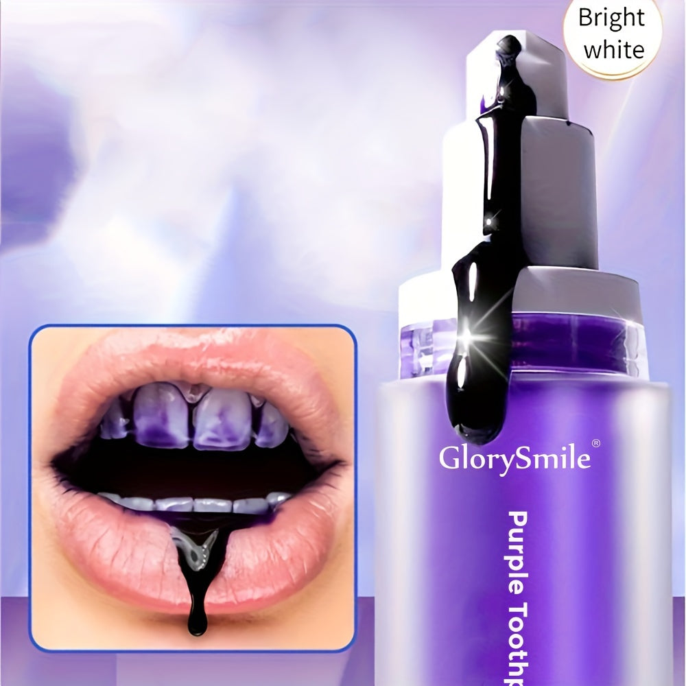 Glorysmile V34 Dentifrice Violet 30ml, Sérum Blanchissant et Correcteur de Couleur Dentaire